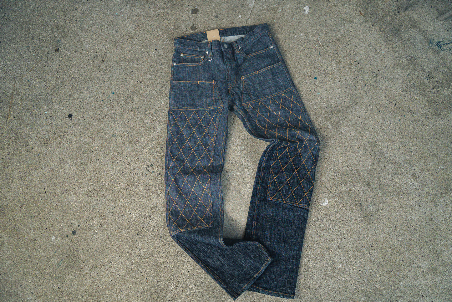 児島ジーンズ  W-knee Straight Stretch Pants  13oz / ダブルニーストレートストレッチパンツ  [ No.RNB-107]