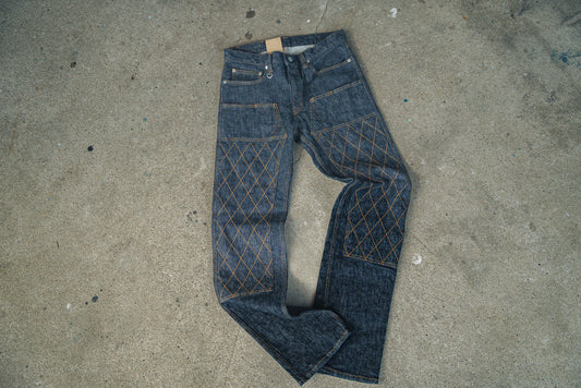 児島ジーンズ  W-knee Straight Stretch Pants  13oz / ダブルニーストレートストレッチパンツ  [ No.RNB-107]