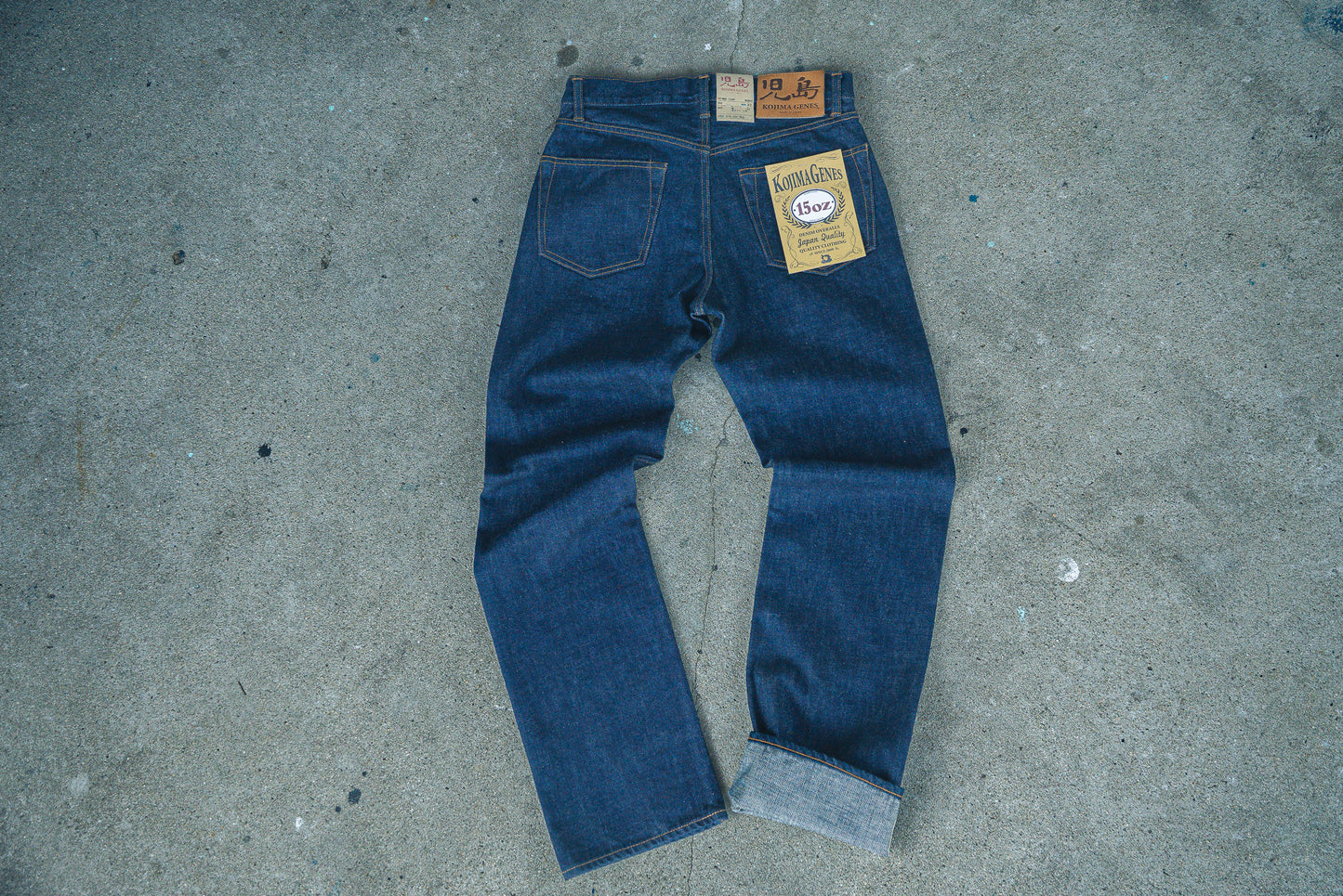 児島ジーンズ 　ストレートデニム　15oz Selvedge Straight Denim / 15ozセルビッチ ストレート/ボタンフライ　RNB-102R